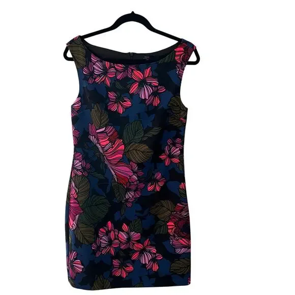 Trina Turk Kiera Astor's Garden Sheath Dress Small Dark Floral Sleeveless - Picture 2 of 7